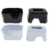 Maxbell 2Pcs Reptile Shelter Hiding Cave Food Bowl For Lizards Gecko Spider Frog Black