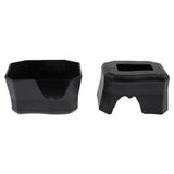 Maxbell 2Pcs Reptile Shelter Hiding Cave Food Bowl For Lizards Gecko Spider Frog Black