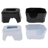 Maxbell 2Pcs Reptile Shelter Hiding Cave Food Bowl For Lizards Gecko Spider Frog Black