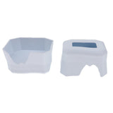 Maxbell 2Pcs Reptile Shelter Hiding Cave Food Bowl For Lizards Gecko Spider Frog White