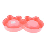 Maxbell Frog Shape Dog Feeder Double Food Bowls Water Dish  Pink