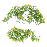 Maxbell Natural Looking Reptile Plants Terrarium Tanks Plastic Leaves Plants Decor S