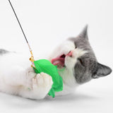 Maxbell Pet Kitten Cat Teaser Leather Toys Interactive Fun Chaser Wand Telescopic Red