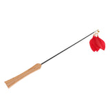 Maxbell Pet Kitten Cat Teaser Leather Toys Interactive Fun Chaser Wand Telescopic Red