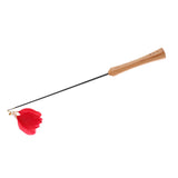 Maxbell Pet Kitten Cat Teaser Leather Toys Interactive Fun Chaser Wand Telescopic Red