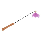 Maxbell Pet Kitten Cat Teaser Leather Toys Interactive Fun Chaser Wand Telescopic Purple