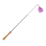 Maxbell Pet Kitten Cat Teaser Leather Toys Interactive Fun Chaser Wand Telescopic Purple