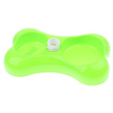 Maxbell Pet Dog Cat Double Bowl Drinking Fountain Plastic Water Food Feeder Green