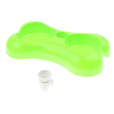 Maxbell Pet Dog Cat Double Bowl Drinking Fountain Plastic Water Food Feeder Green