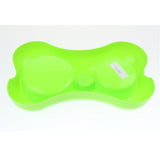 Maxbell Pet Dog Cat Double Bowl Drinking Fountain Plastic Water Food Feeder Green