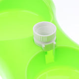 Maxbell Pet Dog Cat Double Bowl Drinking Fountain Plastic Water Food Feeder Green