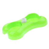 Maxbell Pet Dog Cat Double Bowl Drinking Fountain Plastic Water Food Feeder Green