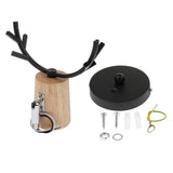 Maxbell Nordic Style Living Room Wooden Antlers Modeling Lamp Head Wall Lamp Black