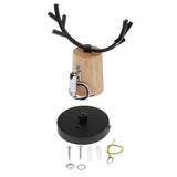 Maxbell Nordic Style Living Room Wooden Antlers Modeling Lamp Head Wall Lamp Black