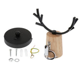 Maxbell Nordic Style Living Room Wooden Antlers Modeling Lamp Head Wall Lamp Black