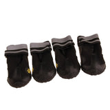 Maxbell 4Pcs Pet Dog Non-slip Waterproof Hiking Sneakers Climbing Shoes Black 4