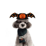 Maxbell Halloween Costumes for Dog & Cat Bat Hat with Pumpkin Print Pet Hairpins