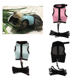 Maxbell Hamster Rabbit Guinea Pig Rat Ferret Breathable Mesh Harness Leash Pink S