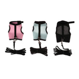 Maxbell Hamster Rabbit Guinea Pig Rat Ferret Breathable Mesh Harness Leash Pink S