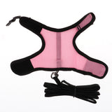 Maxbell Hamster Rabbit Guinea Pig Rat Ferret Breathable Mesh Harness Leash Pink S