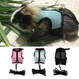 Maxbell Hamster Rabbit Guinea Pig Rat Ferret Breathable Mesh Harness Leash Pink S