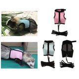 Maxbell Hamster Rabbit Guinea Pig Rat Ferret Breathable Mesh Harness Leash Pink S