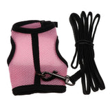 Maxbell Hamster Rabbit Guinea Pig Rat Ferret Breathable Mesh Harness Leash Pink M
