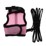 Maxbell Hamster Rabbit Guinea Pig Rat Ferret Breathable Mesh Harness Leash Pink M