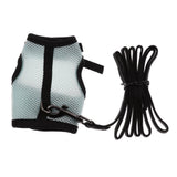 Maxbell Hamster Rabbit Guinea Pig Rat Ferret Breathable Mesh Harness Leash Blue M