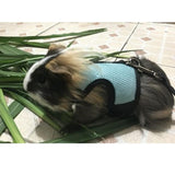 Maxbell Hamster Rabbit Guinea Pig Rat Ferret Breathable Mesh Harness Leash Blue M
