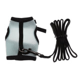 Maxbell Hamster Rabbit Guinea Pig Rat Ferret Breathable Mesh Harness Leash Blue M