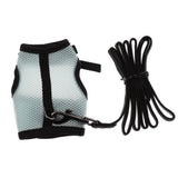 Maxbell Hamster Rabbit Guinea Pig Rat Ferret Breathable Mesh Harness Leash Blue L