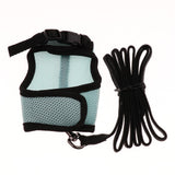 Maxbell Hamster Rabbit Guinea Pig Rat Ferret Breathable Mesh Harness Leash Blue L