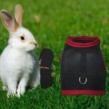 Maxbell Hamster Rabbit Guinea Pig Rat Ferret Breathable Mesh Harness Leash Black S
