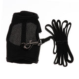 Maxbell Hamster Rabbit Guinea Pig Rat Ferret Breathable Mesh Harness Leash Black L