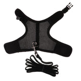 Maxbell Hamster Rabbit Guinea Pig Rat Ferret Breathable Mesh Harness Leash Black L