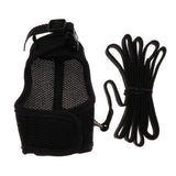 Maxbell Hamster Rabbit Guinea Pig Rat Ferret Breathable Mesh Harness Leash Black L
