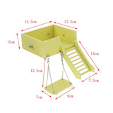 Maxbell Wooden Platform Swing and Ladder Set for Mouse Chinchilla Rat Gerbil Yellow