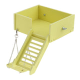 Maxbell Wooden Platform Swing and Ladder Set for Mouse Chinchilla Rat Gerbil Yellow