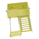 Maxbell Wooden Platform Swing and Ladder Set for Mouse Chinchilla Rat Gerbil Yellow