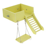 Maxbell Wooden Platform Swing and Ladder Set for Mouse Chinchilla Rat Gerbil Yellow