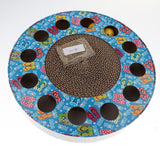 Maxbell Corrugated Paper Cat Scratching Board Turntable Grinding Claw Toy Blue