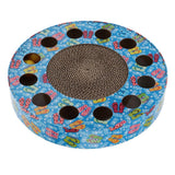 Maxbell Corrugated Paper Cat Scratching Board Turntable Grinding Claw Toy Blue