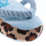 Maxbell Cute Shoe Shape Pet Dog Puppy Chewing Squeaker Plush Sound Dog Play Toy Blue