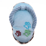 Maxbell Cute Shoe Shape Pet Dog Puppy Chewing Squeaker Plush Sound Dog Play Toy Blue