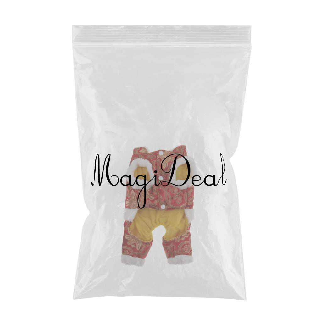 Maxbell Red Chinese Style New Year Festive Dog Tang Suit Four Legged Jumpsuit S
