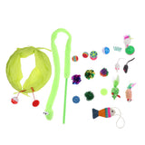 Maxbell 19Pcs Pet Toys Assortments Tunnel Interactive Toy 19Pieces-Green Cat Tunnel