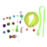 Maxbell 19Pcs Pet Toys Assortments Tunnel Interactive Toy 19Pieces-Green Cat Tunnel