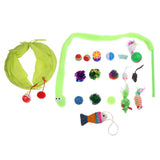 Maxbell 19Pcs Pet Toys Assortments Tunnel Interactive Toy 19Pieces-Green Cat Tunnel