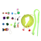 Maxbell 19Pcs Pet Toys Assortments Tunnel Interactive Toy 19Pieces-Green Cat Tunnel